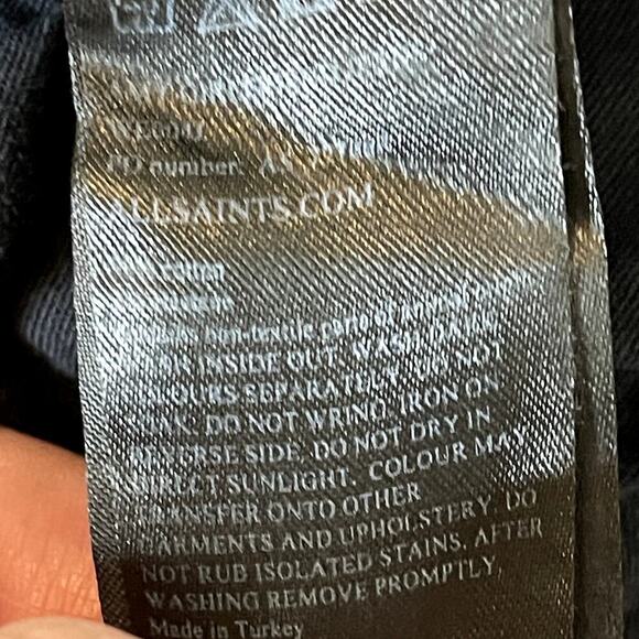 ALLSAINTS  AMY WOMEN'S  BLACK STRAIGHT LEG JEAN SIZE  28 - Picture 7 of 7